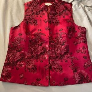Floral Red Sleeveless Top Coldwater Creek
